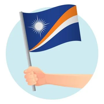 Marshall Islands flag in hand Stock Illustration