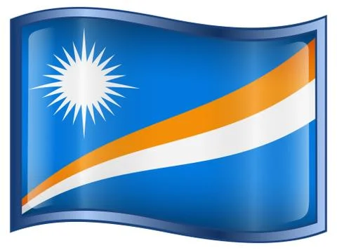 Marshall islands flag icon. Stock Illustration