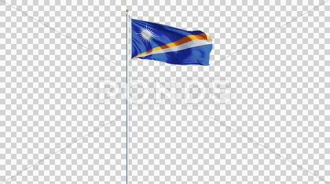 Marshall Islands flag, long shot, isolated with alpha channel Stock Photos