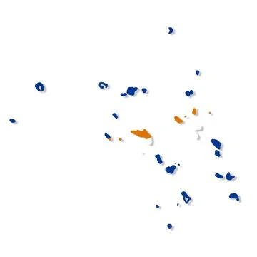 Marshall Islands flag map with clipping path Stock Illustration
