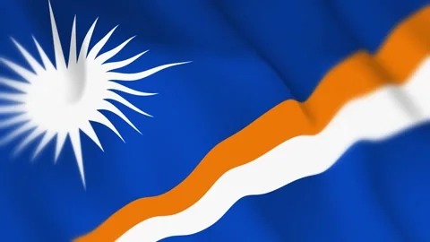 Marshall Islands Flag Seamless Loop 4k 60fps on Sky Background Stock Footage 340346928