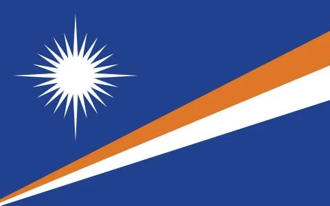 Marshall Islands flag vector graphic. Rectangle Marshallese flag illustration Illustrazione stock