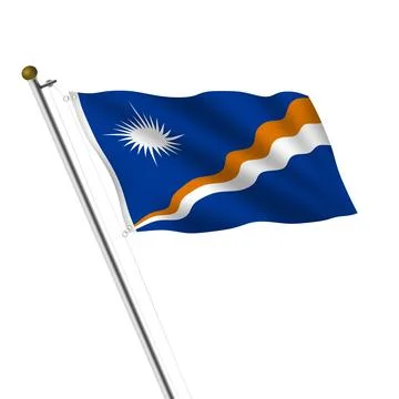 Marshall Islands Flagpole with clipping path Stock Illustration
