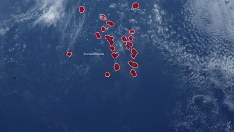 MARSHALL ISLANDS Map With Borders Stock Footage 318676618