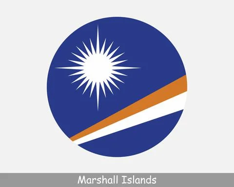 Marshall Islands Round Flag Illustrazione stock