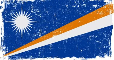 Marshall Islands Vector Flag on White Stock Illustration