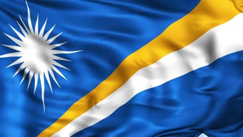 Marshall Islands Waving Flag Background Stock Footage 204140283