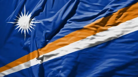 Marshall islands waving flag realistic cloth animation Stock Footage 309193281