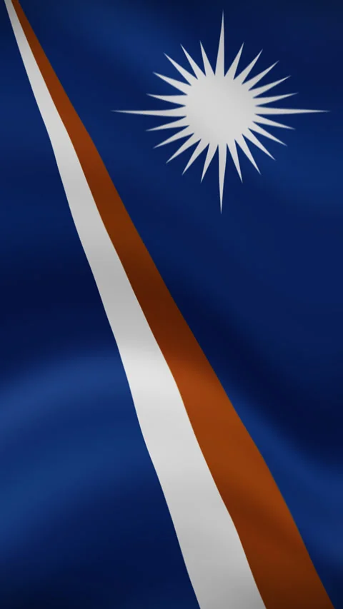 Marshall Islands Waving Flag in Vertical Orientation – Loop Animation Video stock 294948378