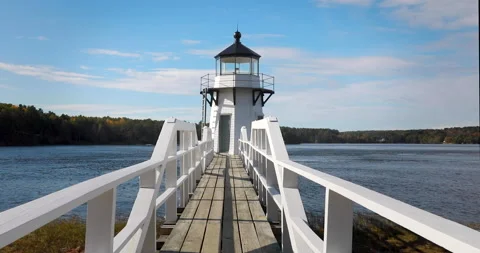The Marshall Point Lighthouse, Port Clyde, Maine Stock Footage 198174723