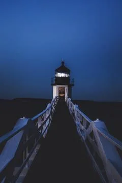 Marshall Point Lighthouse at Twilight Stock Photos