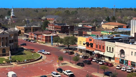 Marshall Texas Courthouse and townsquare, Harrison County Courthouse, Marshall Stock Footage 131685241