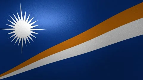 Marshallese national flag waving in the wind with a detailed fabric texture Stock Footage 346325012