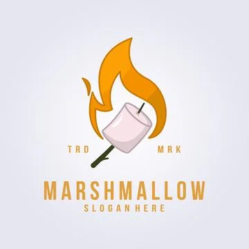 Marshmallow barbeque logo vector illustration design Stock Illustration
