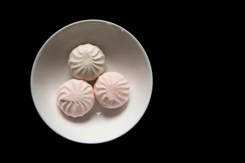 Marshmallow on black background Stock Photos