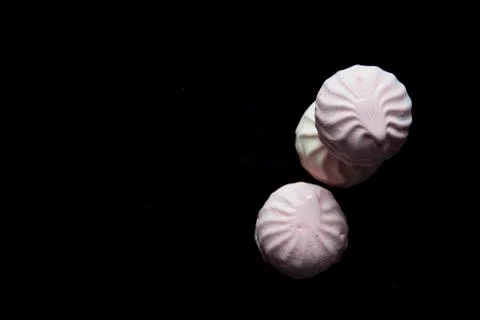 Marshmallow on black background Stock Photos