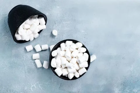 Marshmallow in bowl on a table Stock Photos