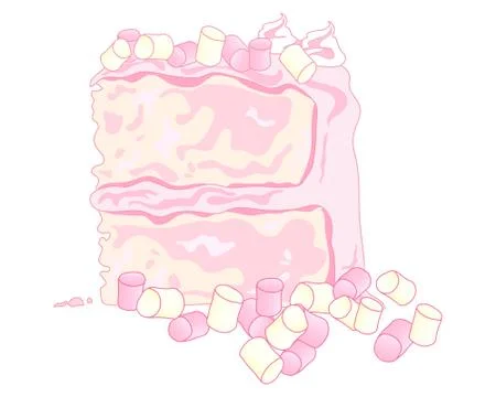 Marshmallow cake Stock Illustration