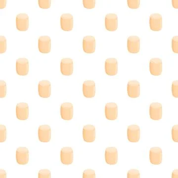 Marshmallow candy seamless pattern on white background 스톡 일러스트