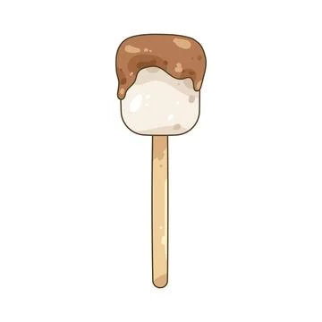 Marshmallow with chocolate drizzle 스톡 일러스트