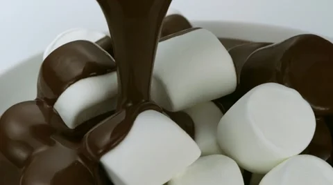 Marshmallow with chocolate, Slow Motion Stock Footage 10862311