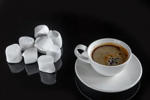 Marshmallow on a dark background Stock Photos