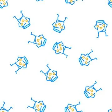 Marshmallow dessert character vector seamless pattern Stock Illustration