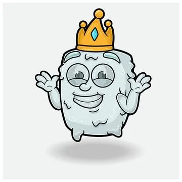 Marshmallow With Dont Know Smile expression. Mascot cartoon character for f.. Stock Illustration