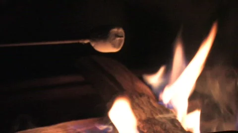 Marshmallow on fire Video stock 451239