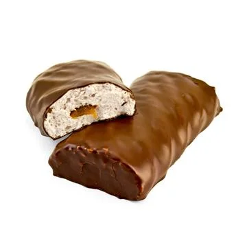 Marshmallow a rectangular with filling One whole and one broken rectangula... 스톡 사진