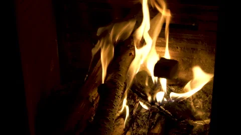 Marshmallow is roasting over a fireplace Stock Footage 289048524