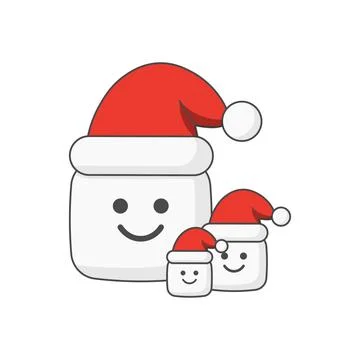 Marshmallow santa Illustrazione stock