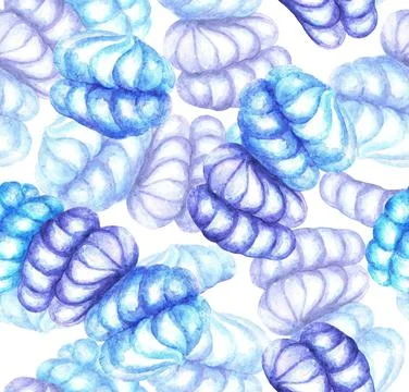 Marshmallow. Seamless pattern. Watercolor Stock Illustration