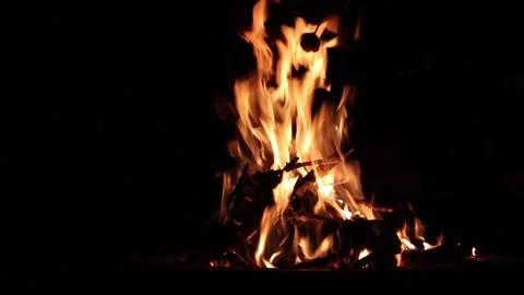 Marshmallow silhouette roasted on campfire Stock Footage 202601582