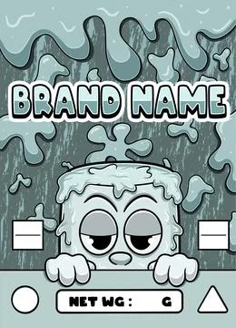 Marshmallow Strain Cartoon with Slime Background. Stock Illustration
