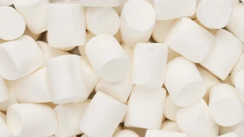 Marshmallow white, dolly shot. Marshmallows, top view. Stock Footage 143815067