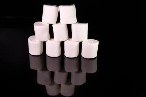 Marshmallow white marshmallows can be baked. Stock Photos