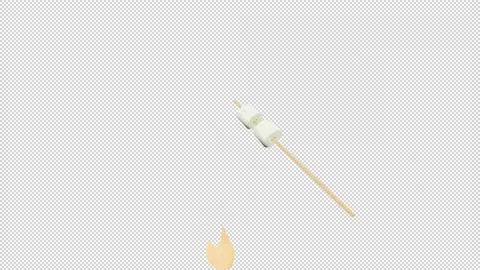 Marshmallows. Animation of cooking marshmallows on a stick. Cartoon Stock Footage 141842763