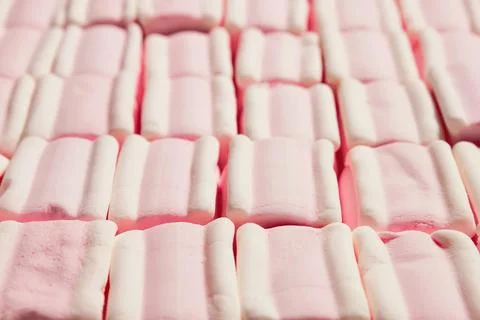 Marshmallows. Background or texture of colorful mini marshmallows. Stock Photos