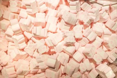 Marshmallows. Background or texture of mini marshmallows. Sweet food texture. Stock Photos