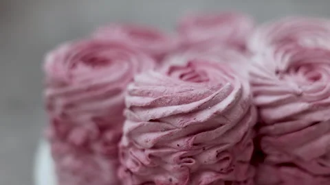 Marshmallows with blackberries taste in box or kitchen tiles 스톡 동영상 242591859