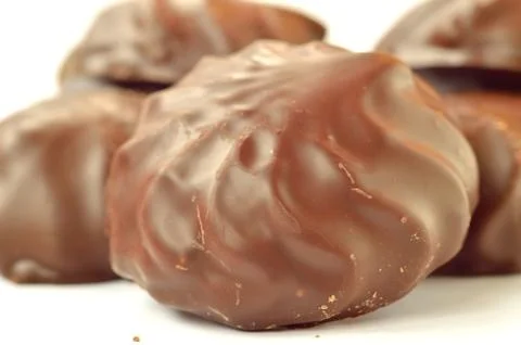 Marshmallows in chocolate glaze Stock Photos