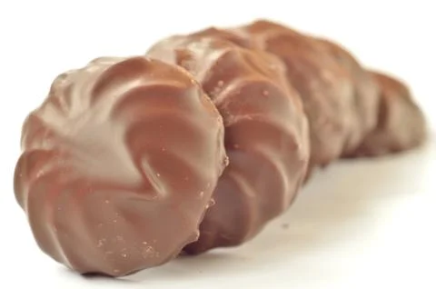 Marshmallows in chocolate glaze Stock Photos