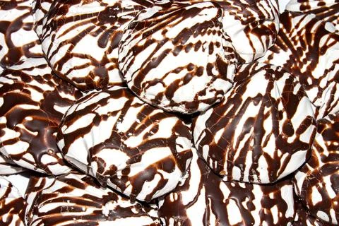Marshmallows in chocolate glaze. Stock Photos