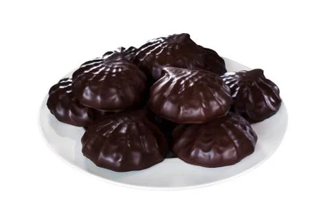 Marshmallows in chocolate Stock Photos