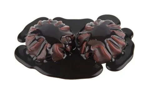 Marshmallows in chocolate Stock-Fotos