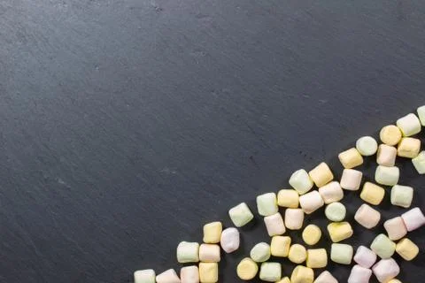 Marshmallows on colorful background Stock Photos