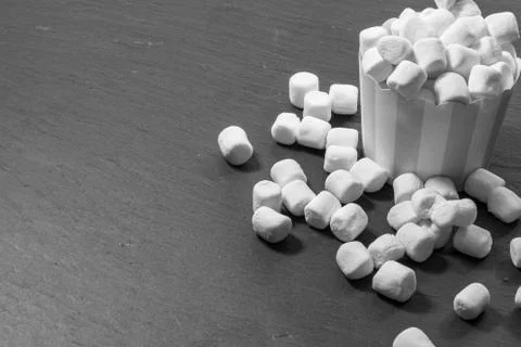 Marshmallows on colorful background Stock Photos