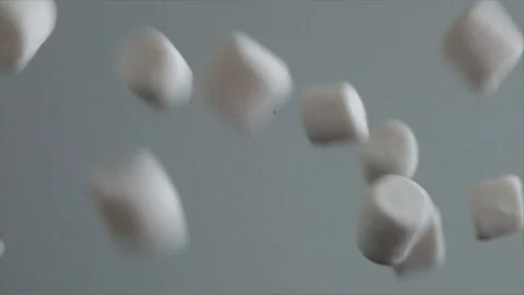 Marshmallows Falling Jumping Stock Footage 99163858