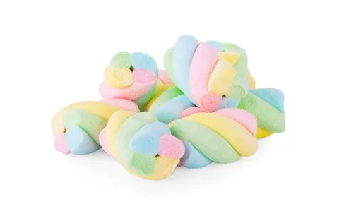 Marshmallows isolated on white background Stock Photos